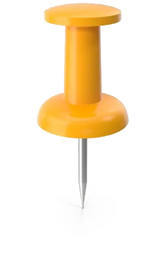 Orange Push Pin Transparent Background PNG Image