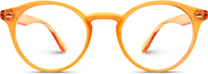 Orange Round Glasses Isolated PNG Image