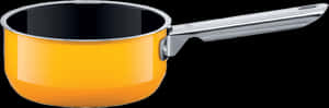 Orange Saucepan Stainless Steel Handle PNG