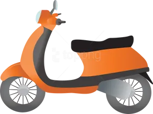 Orange Scooter Illustration PNG Image