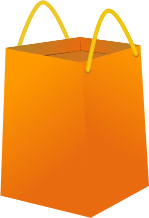 Orange Shopping Bag Graphic PNG Image