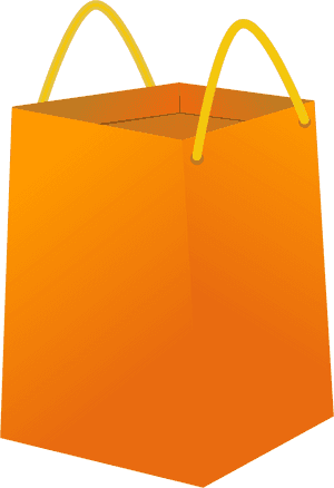 Orange Shopping Bag Graphic PNG image with transparent background