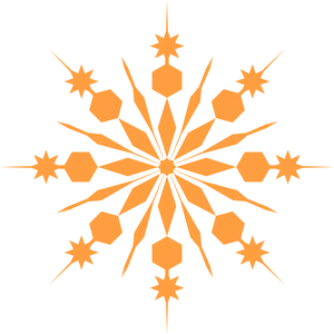 Orange Snowflake Graphic Design PNG Image