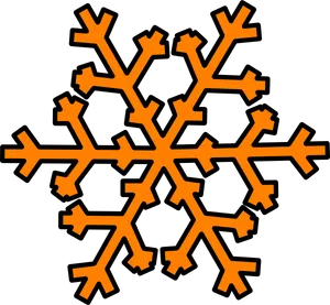 Orange Snowflakeon Black Background PNG Image