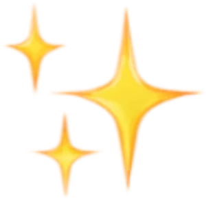 Orange Sparkle Emoji Graphic PNG Image