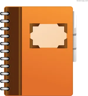 Orange Spiral Notebook Vector PNG Image