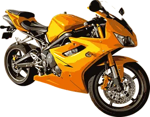 Orange Sport Motorbike Isolated PNG Image