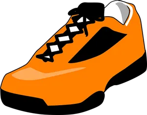Orange Sport Shoe Illustration PNG Image