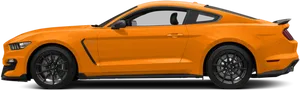 Orange Sports Car Side View PNG Image