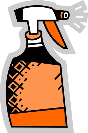 Orange Spray Bottle Vector Illustration PNG Image