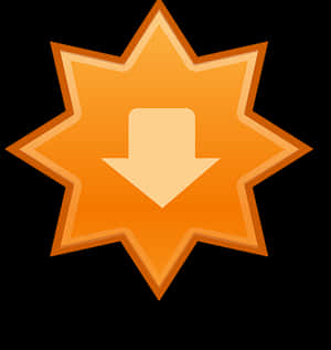 Orange Star Download Icon PNG image with transparent background