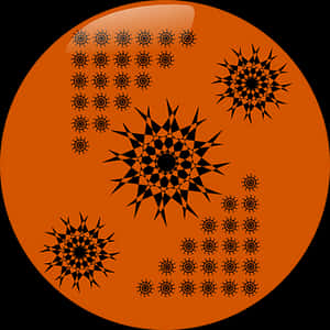 Orange Star Pattern Ball PNG image with transparent background
