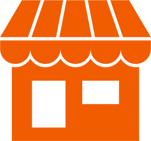 Orange Storefront Icon PNG image with transparent background