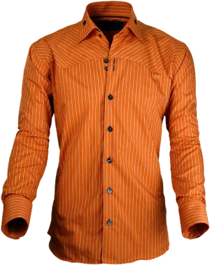 Orange Striped Dress Shirt PNG Image