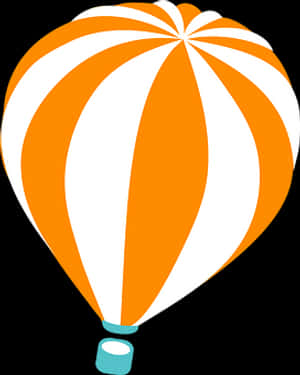 Orange Striped Hot Air Balloon PNG image with transparent background