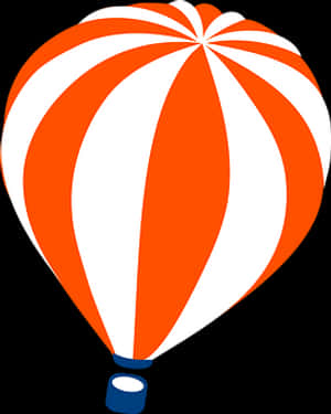 Orange Striped Hot Air Balloon PNG image with transparent background