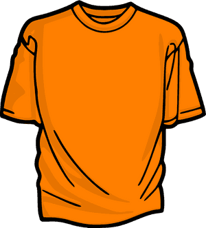 Orange T Shirt Graphic PNG image with transparent background