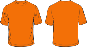 Orange T Shirt Template Front Back PNG image with transparent background