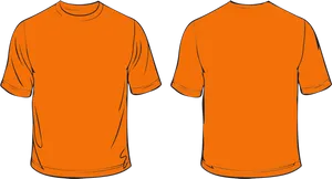 Orange T Shirt Template Front Back PNG Image