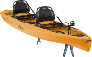 Orange Tandem Kayakwith Pedals PNG Image