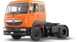 Orange Tata4018 S Truck Profile PNG Image