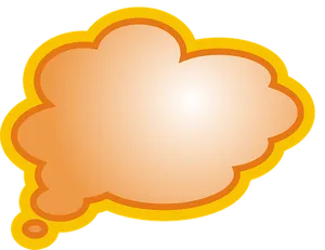 Orange Thought Bubble Clipart PNG Image