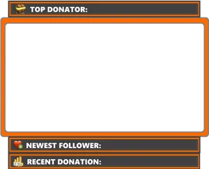 Orange Trimmed Streamer Webcam Overlay PNG Image