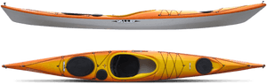 Orange Valley Sea Kayak Topand Side View PNG with transparent background