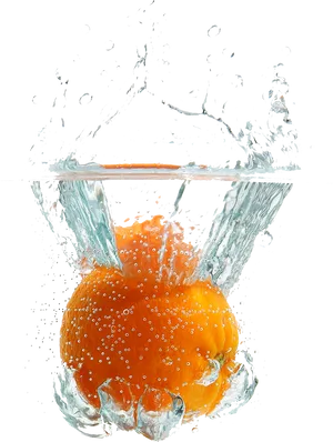 Orange Water Splash Photography PNG Image