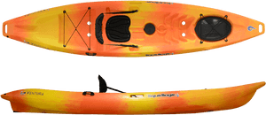 Orange Yellow Kayak Topand Side View PNG image with transparent background
