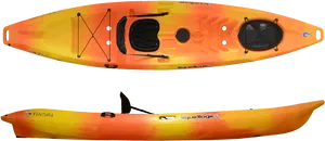 Orange Yellow Kayak Topand Side View PNG Image