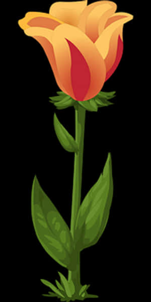 Orange Yellow Tulip Vector Illustration PNG image with transparent background