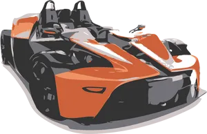 Orangeand Black Race Car Illustration PNG Image