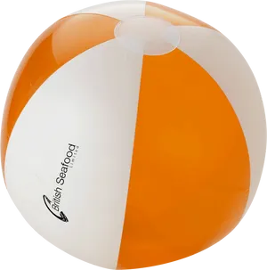 Orangeand White Beach Ball PNG Image