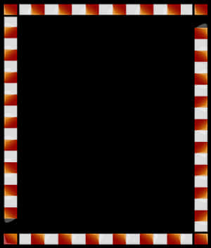 Orangeand White Striped Frame PNG