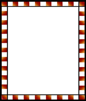 Orangeand White Striped Frame PNG Image