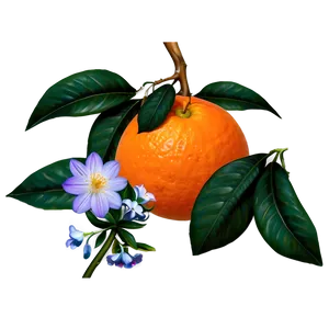 Oranges And Flowers Png Pvk48 PNG Image