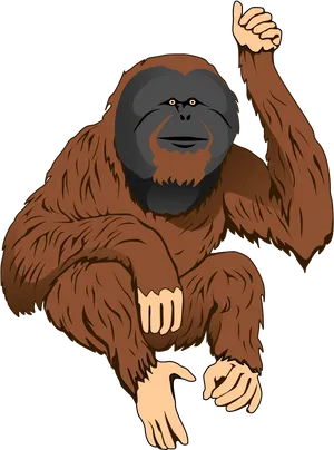 Orangutan Illustration PNG Image