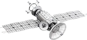 Orbital Spacecraft Illustration PNG Image