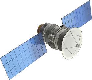 Orbiting Satellite Illustration PNG Image