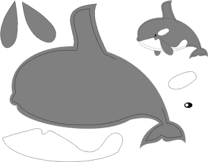 Orca Puppit Pattern - Killer Whale Felt Pattern, HD Png Download PNG image with transparent background