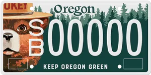 Oregon Keep Green License Plate PNG Image