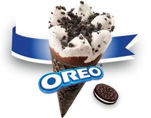 Oreo Ice Cream Cone Advertisement PNG Image