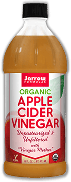 Organic Apple Cider Vinegar Bottle PNG with transparent background