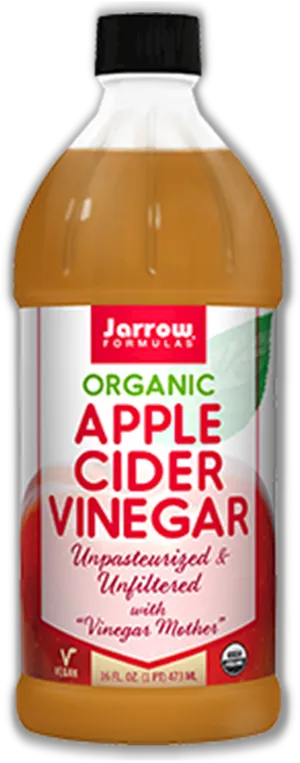 Organic Apple Cider Vinegar Bottle PNG Image