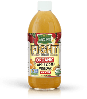 Organic Apple Cider Vinegar Bottle PNG image with transparent background