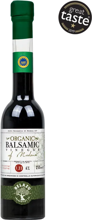 Organic Balsamic Vinegar Bottle PNG Image