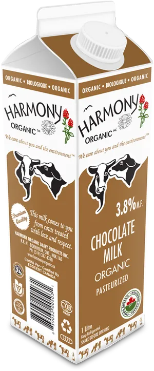 Organic Chocolate Milk Carton PNG Image