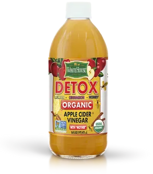 Organic Detox Apple Cider Vinegar Bottle PNG Image