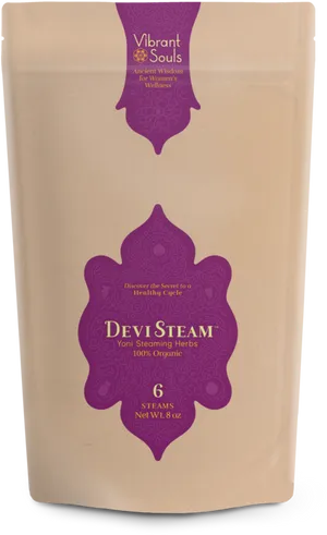 Organic Devi Steam Herbs Packaging PNG Image